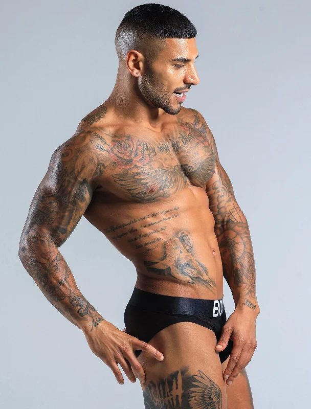 All Over Mesh Briefs - Black
