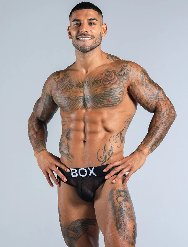 All Over Mesh Briefs - Black