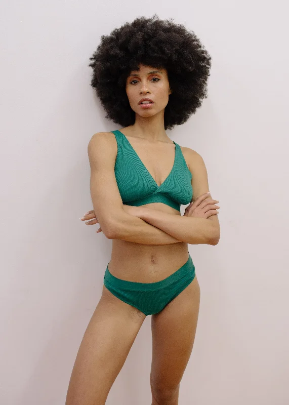 Maya Black + Green Bralette Set