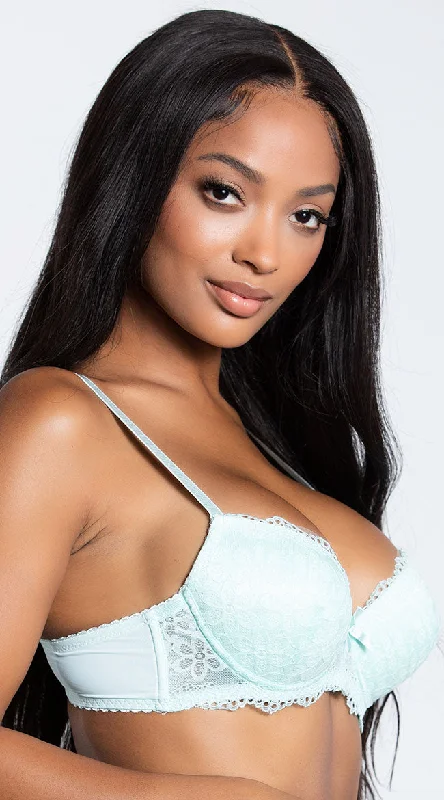 Yandy Double Up Daisy Aqua Demi Bra