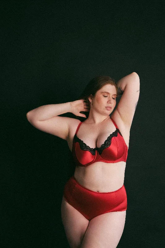 Joli Gloss red-black high waisted panties