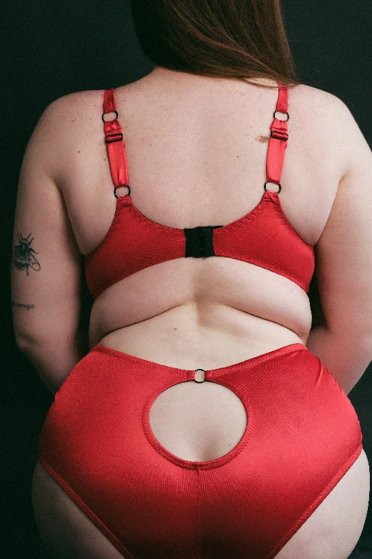 Joli Gloss red-black high waisted panties