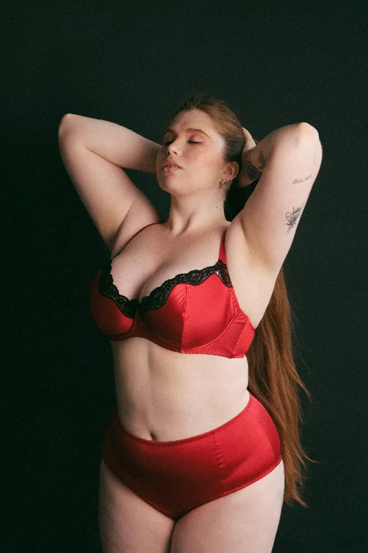 Joli Gloss red-black high waisted panties
